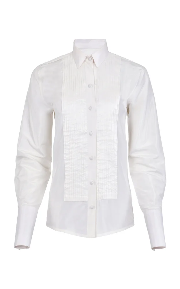 Classic Tuxedo Silk Taffeta Shirt