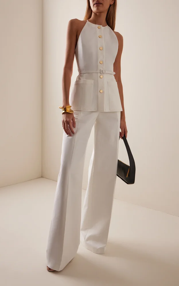 Belted Cotton Sateen Top