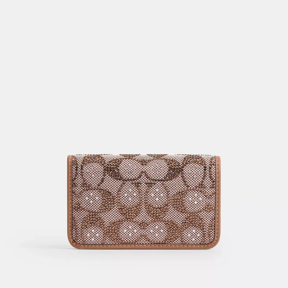Essential Slim Card Case In Crystal Signature Jacquard