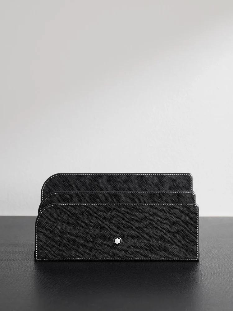 Cross-Grain Leather Letter Rack