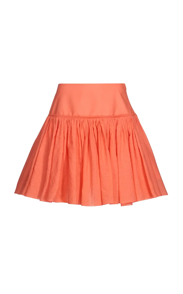 Basque Cotton-Blend Mini Skirt