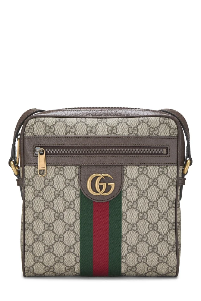 Brown GG Supreme Canvas Ophidia Messenger Small