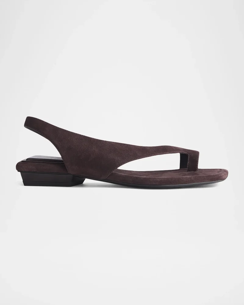 Liv Suede Flat Toe-Ring Sandals