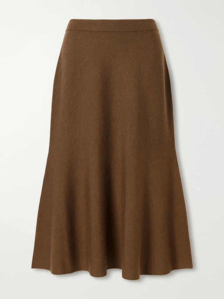 Wool midi skirt