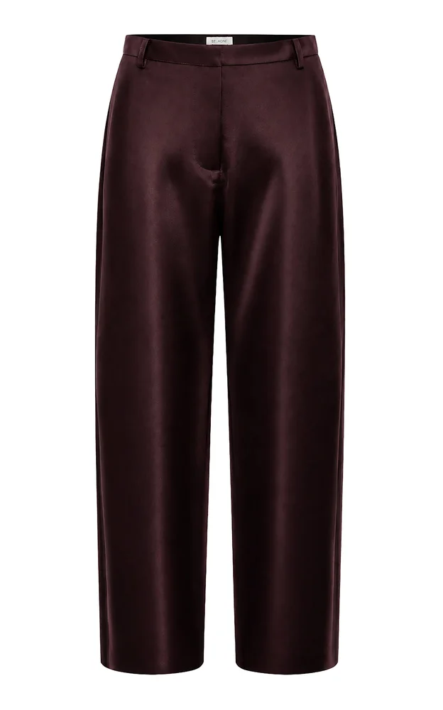 Structured Satin Cotton-Blend Balloon Pants