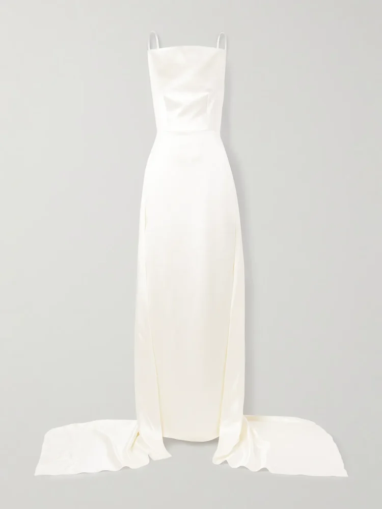 Emerson silk and wool-blend satin gown