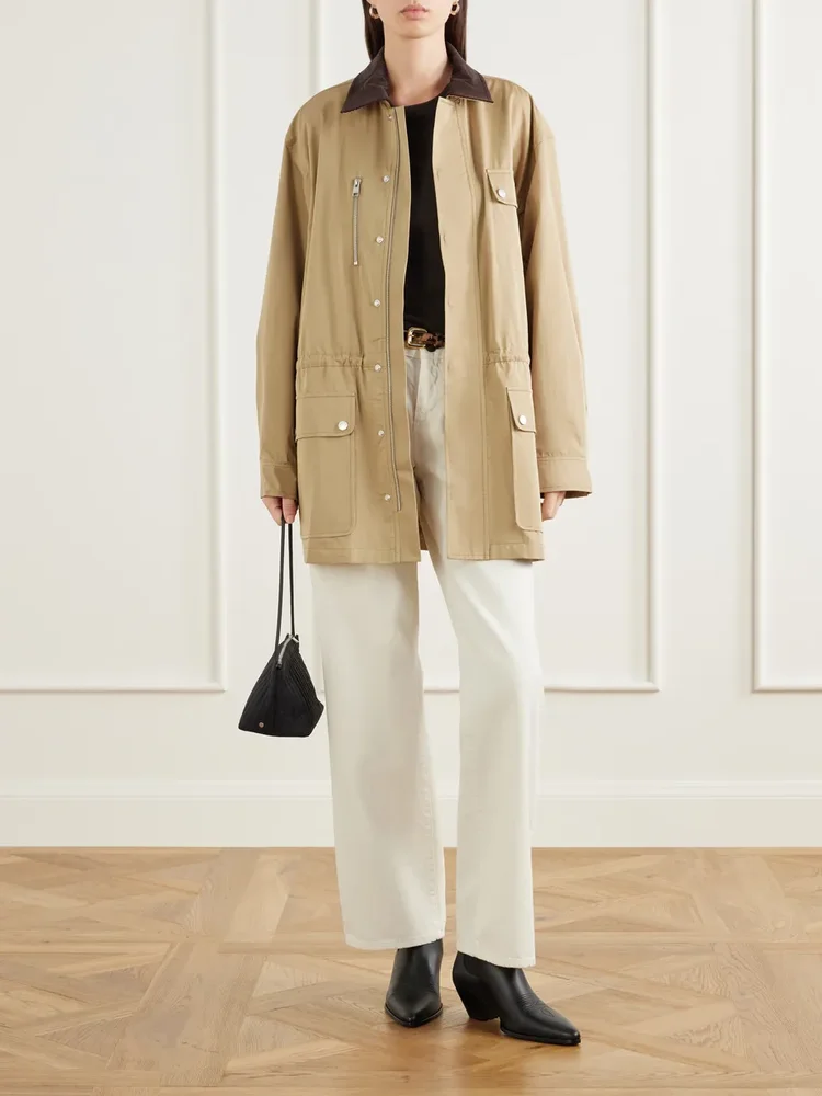 The Safari drawstring corduroy-trimmed cotton-twill jacket