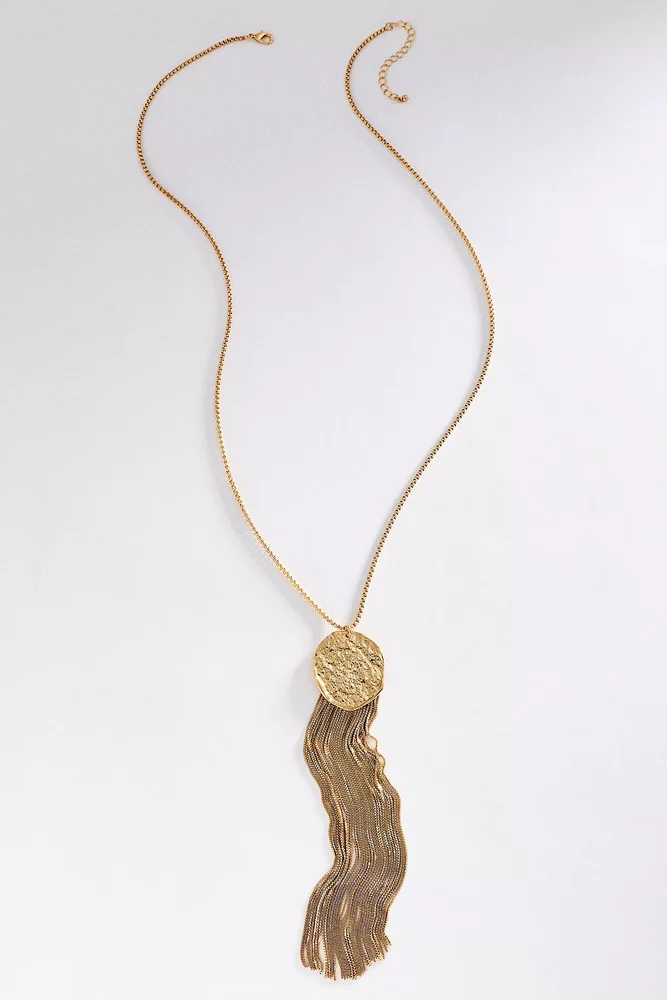 Fringe Coin Pendant Necklace