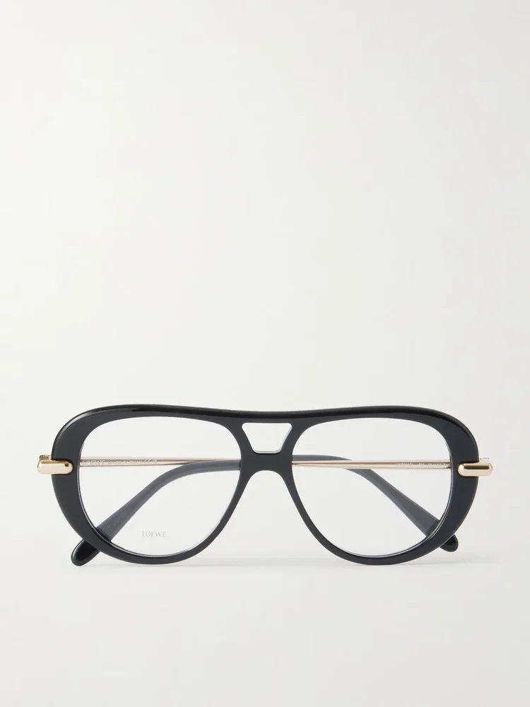 Slim aviator-style acetate sunglasses