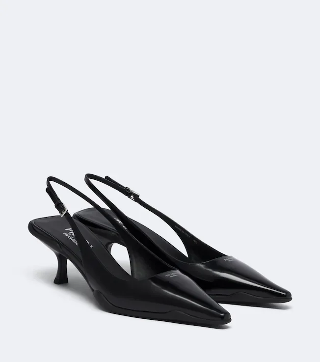 Leather slingback pumps