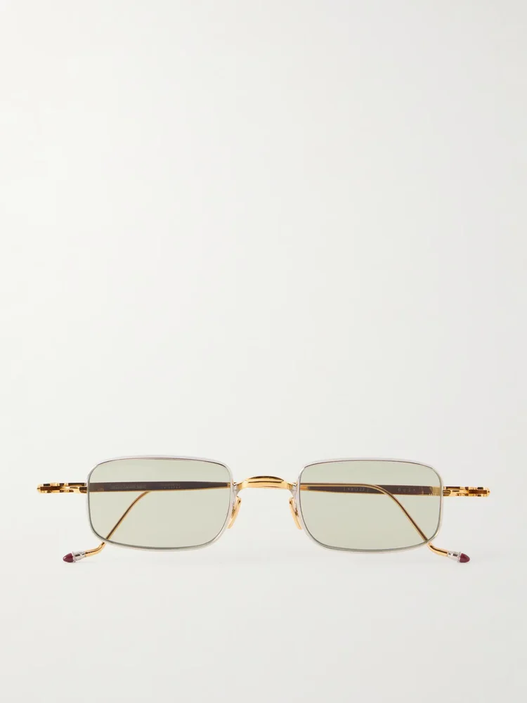 Dusk Squared-Frame Metal Sunglasses - gold - One Size
