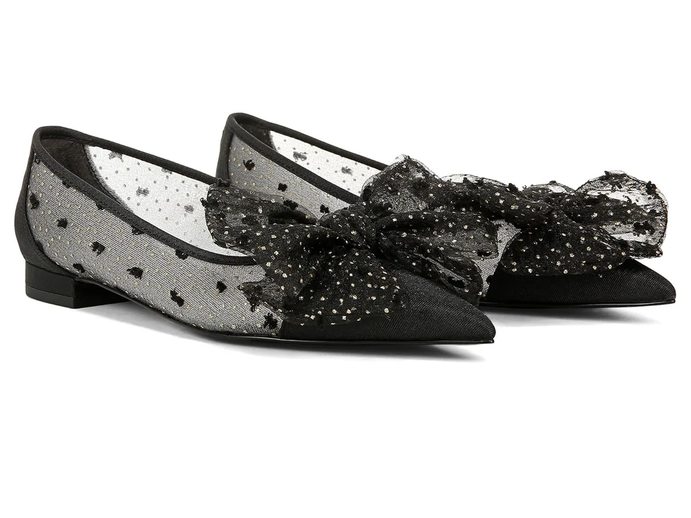 Darcey Cap-Toe Ballet Flat (Black/Gold)