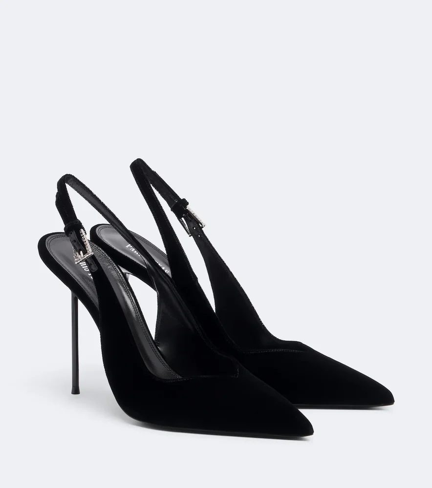 Lidia velvet slingback pumps