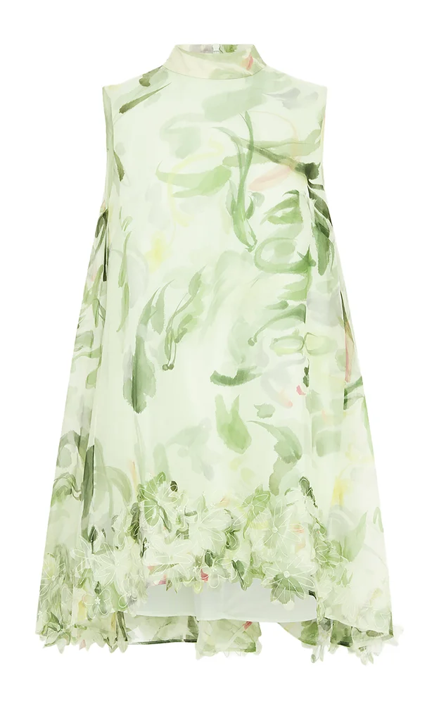 Fallon Applique Silk Mini Dress