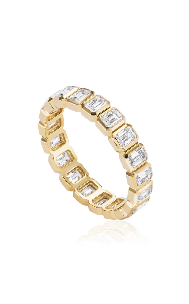 14K Yellow Gold Diamond Bezel Eternity Ring