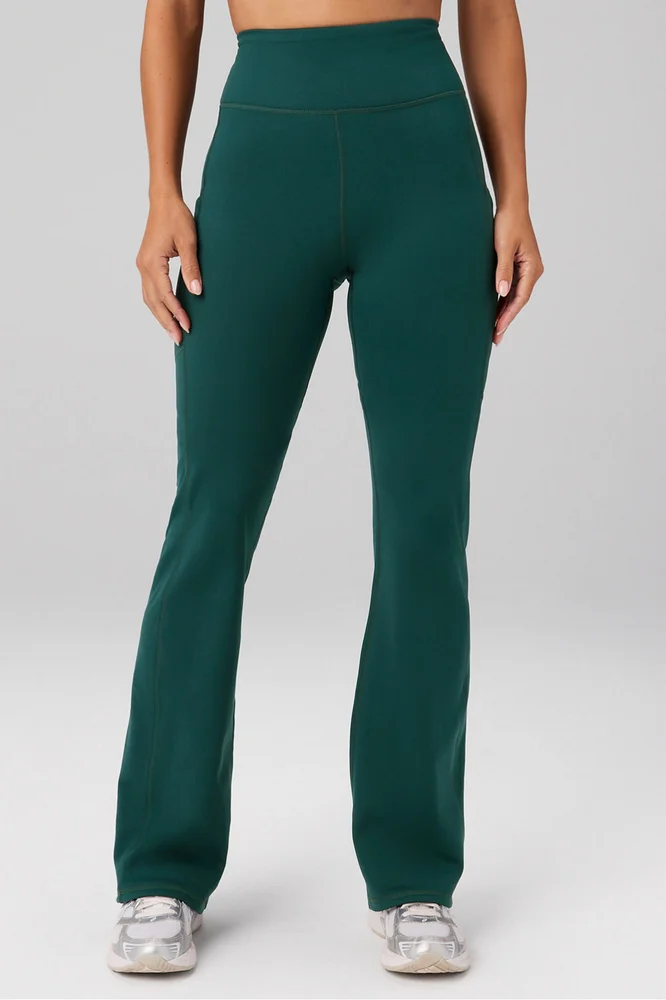 Cold Weather Pocketed High-Waisted Mini Flare