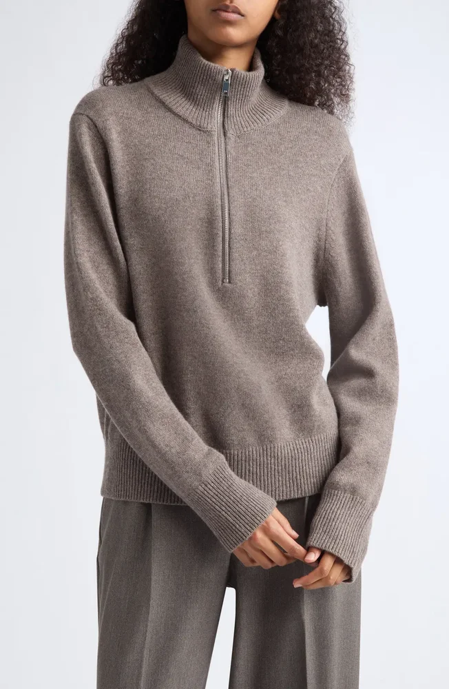 Saffron Wool & Cashmere Half Zip Sweater