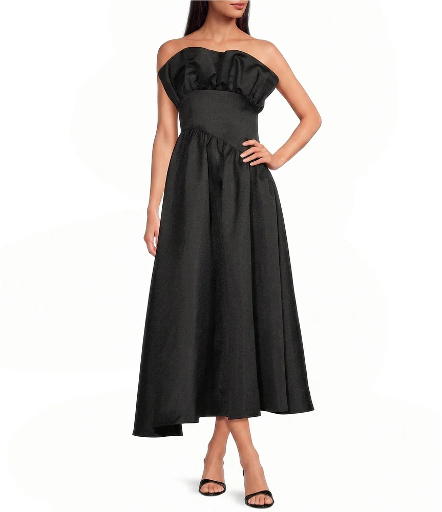 Laurel Ruffled Strapless Maxi Dress