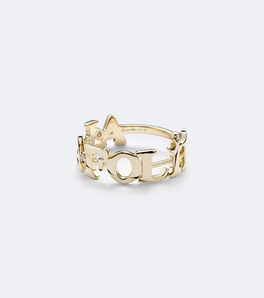 À La Folie 9kt gold ring with diamonds