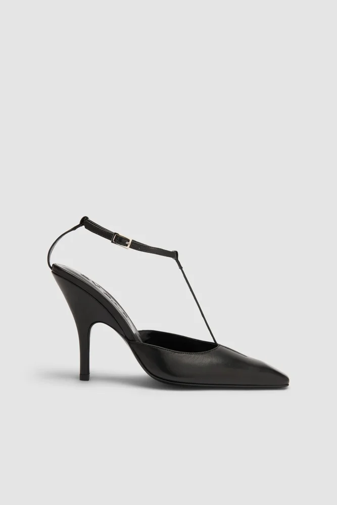 Tara Black Lamb Nappa Leather Pump