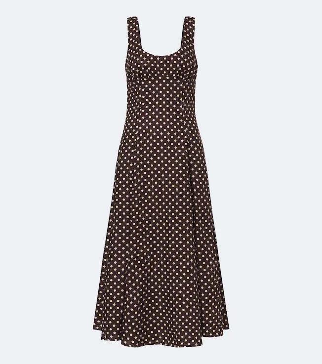 Esme polka-dot linen midi dress