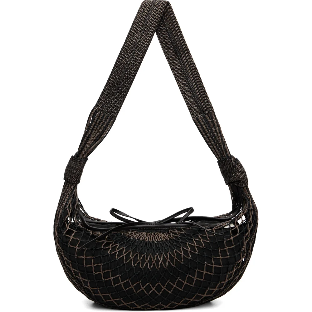 Brown & Black Croissant Filt Bag