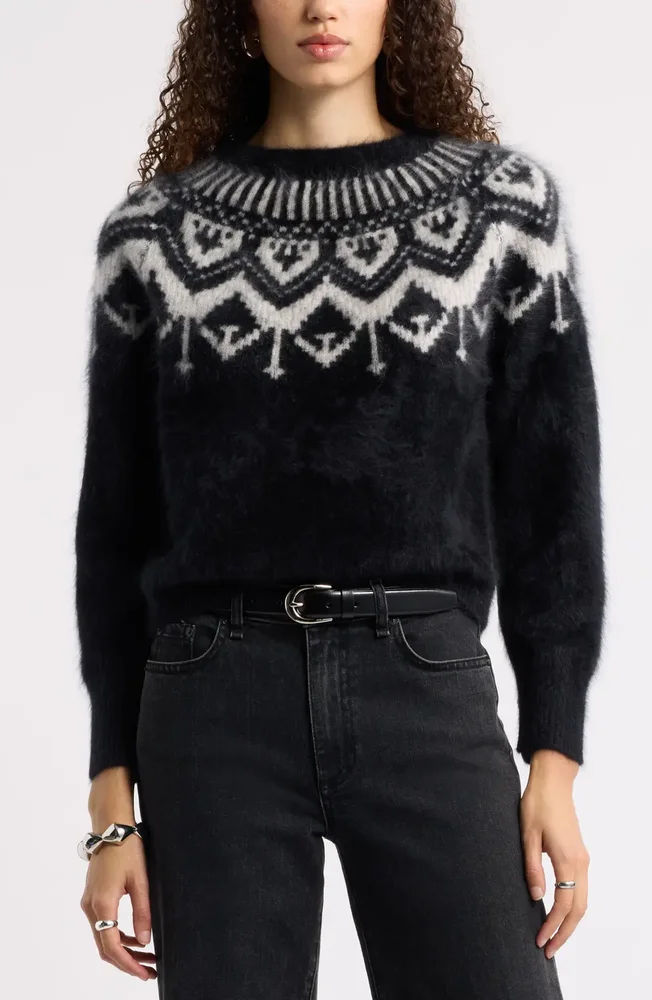 Brushed Cashmere Fair Isle Sweater