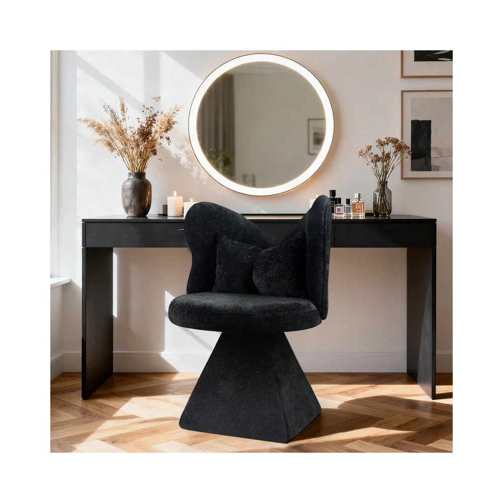 Modern 360 Swivel Accent Chair with Butterfly Back, Vanity Chair