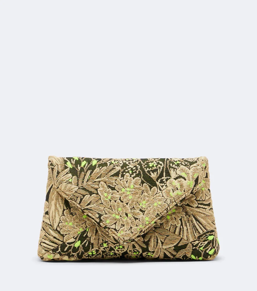 Small floral jacquard clutch