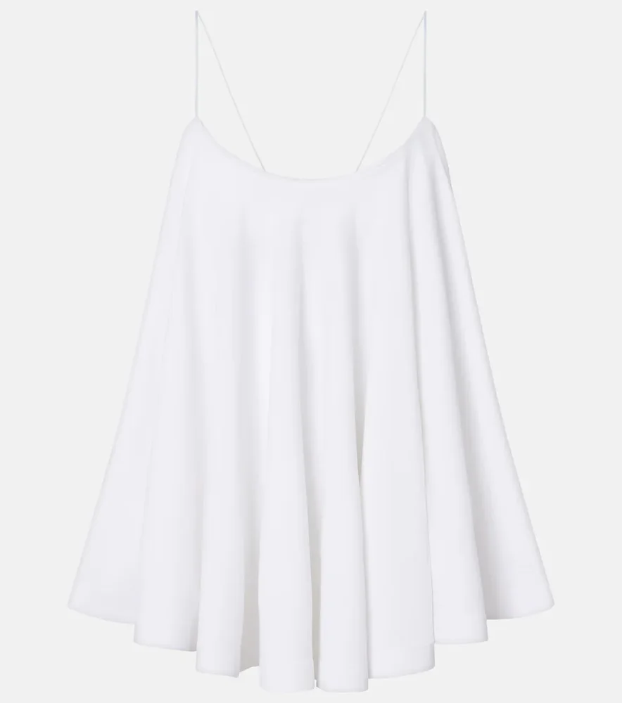 Voile open-back jersey top