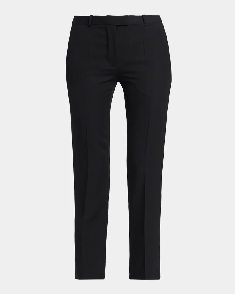 Mid-Rise Wool Slim-Leg Ankle Trousers