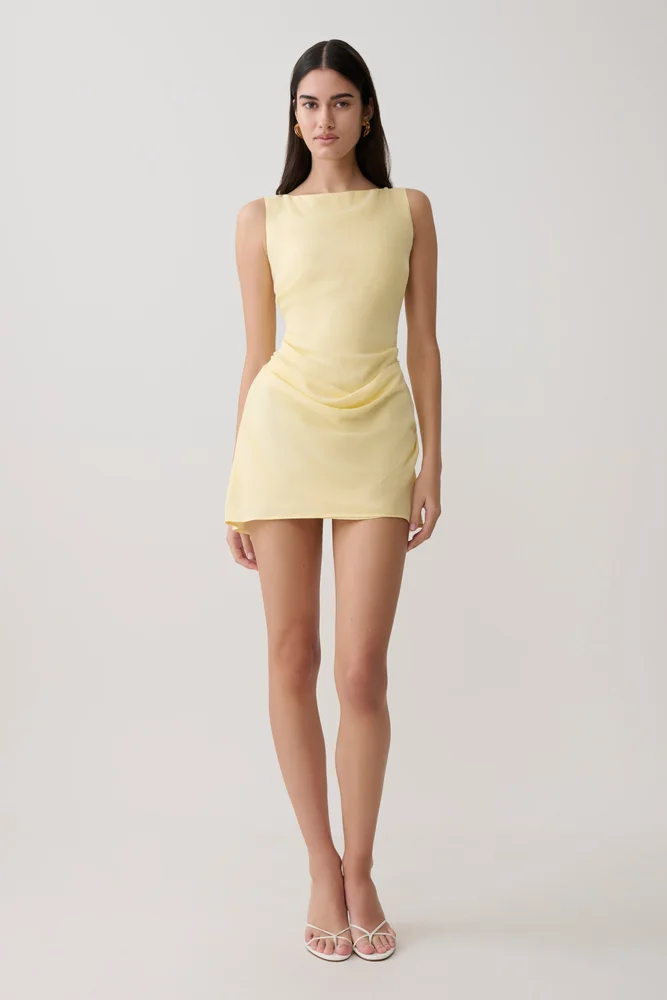 Bexley Draped Mini Dress - Butter
