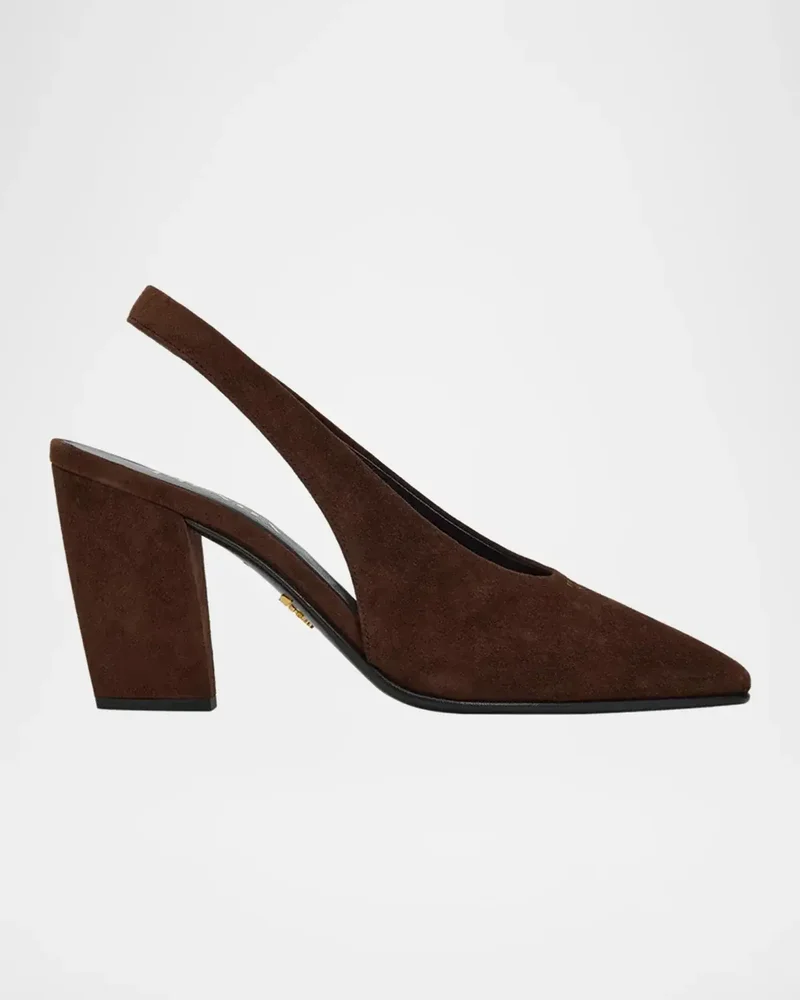85mm Suede Slingback Pumps
