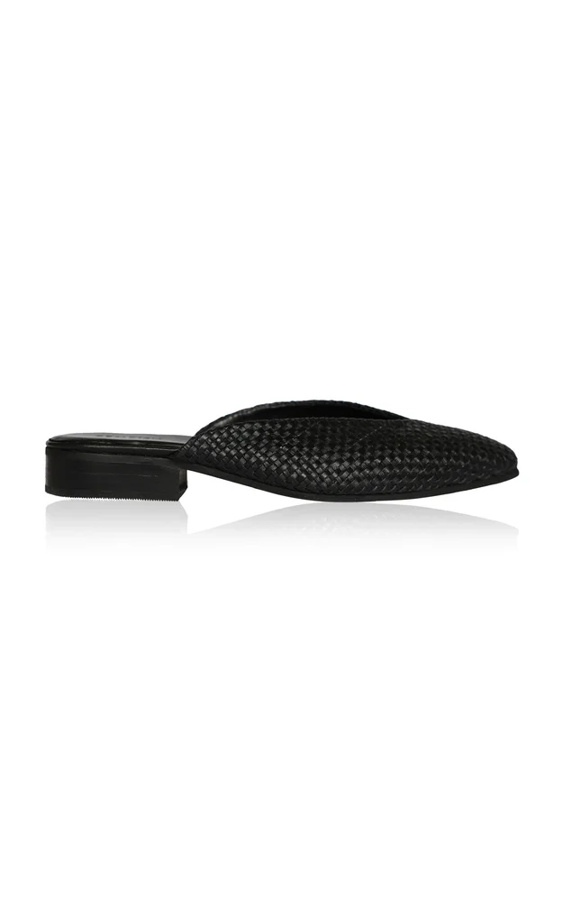 Faye Woven Leather Mules