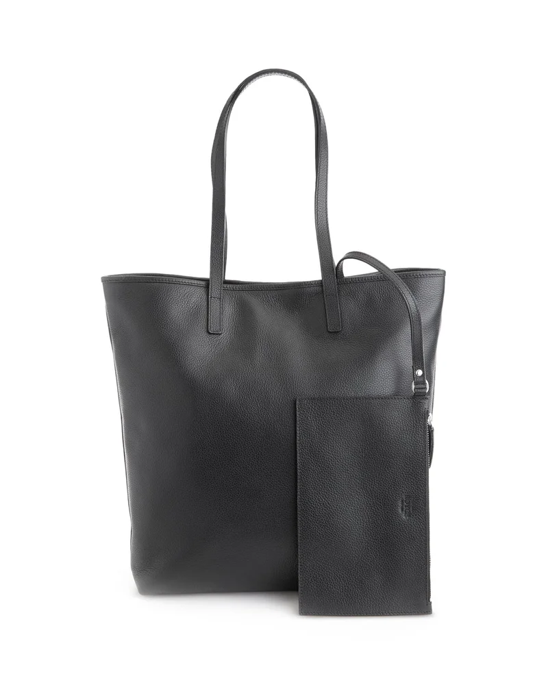 Pebble Grain Leather Tall Tote