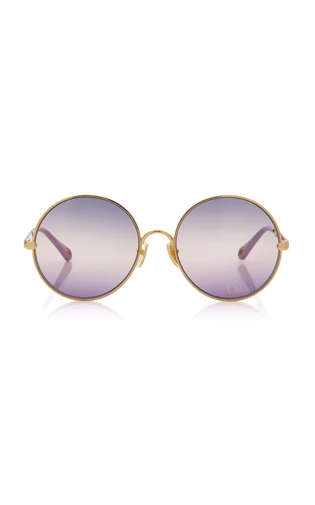 Aly Round-Frame Metal Sunglasses