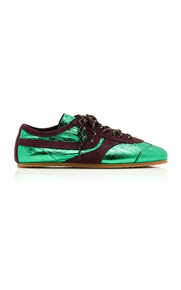 Metallic Leather Sneakers