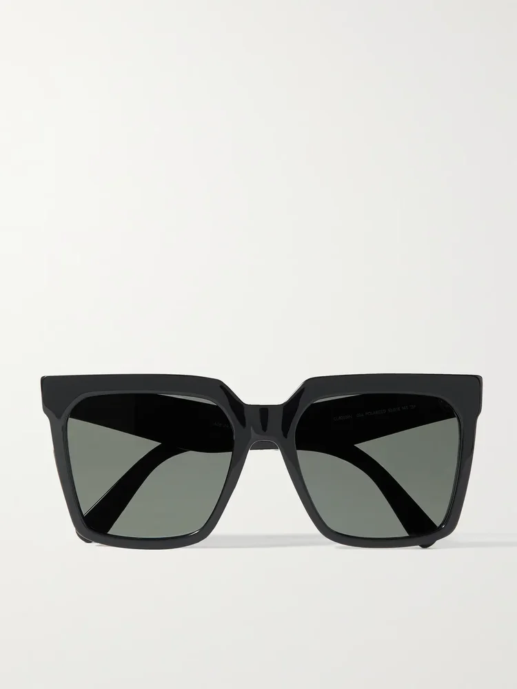 Oversized square-frame acetate sunglasses