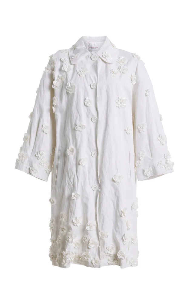 Floral Embroidered Cotton-Blend Jacket