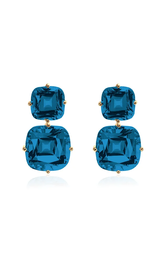 18K Yellow Gold Topaz Earrings