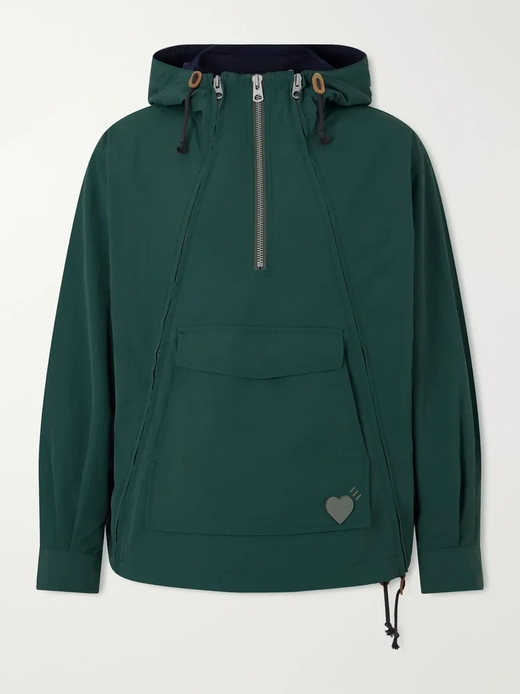 Multi-Zip Logo-Detailed Hooded Shell Jacket