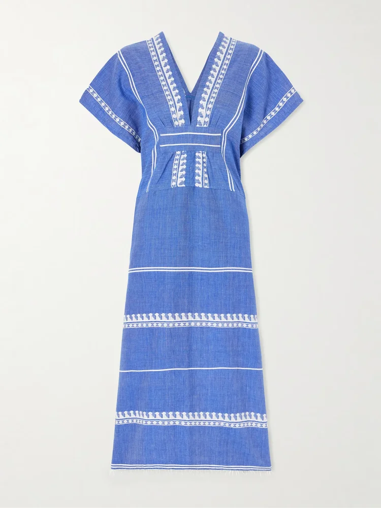 Gasira embroidered cotton midi dress