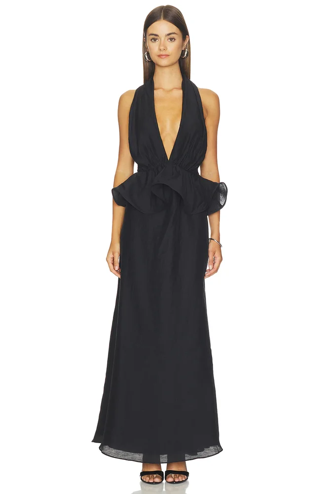 Fiorina Halter Neck Peplum Gown