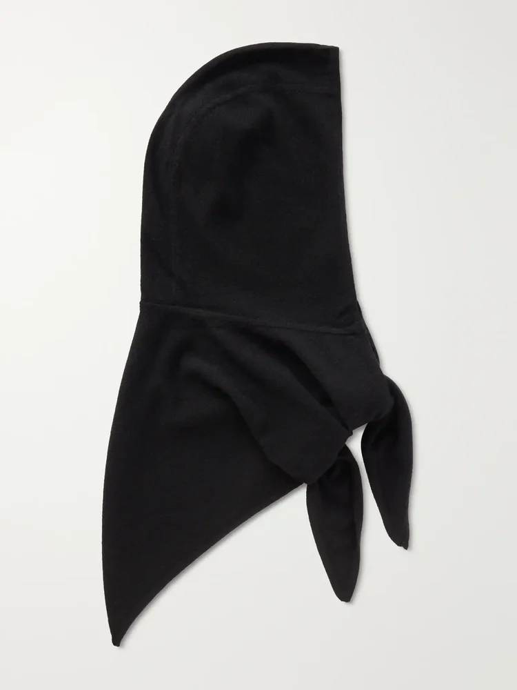 Hooded Cashmere Scarf, Black