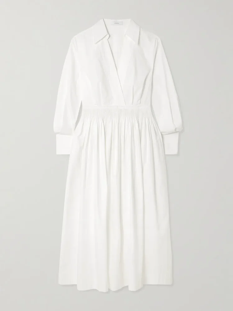 Kathe gathered cotton-poplin midi dress