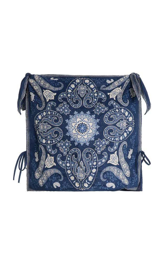 Emelina Printed Linen-Cotton Top