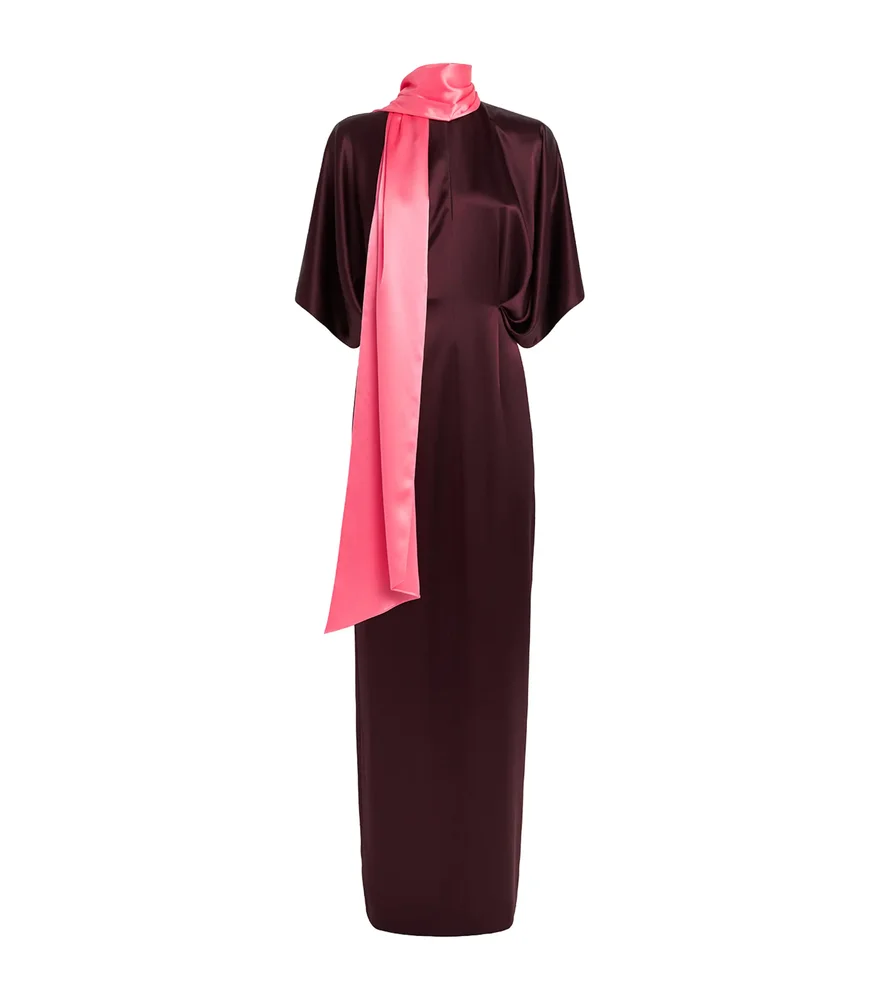 Satin Sami Scarf Maxi Dress