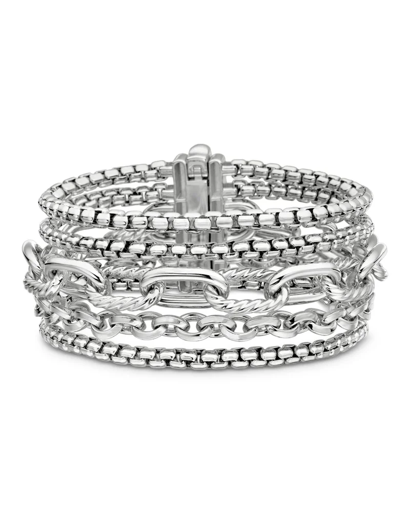 Multi-Row Chain Bracelet in Sterling Silver