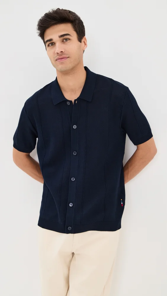 Tiernan Knit Button Polo (Night Iris)