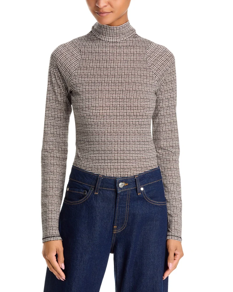Shaw Paneled Long Sleeve Turtleneck Top